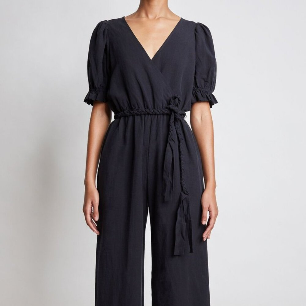 Apiece Apart Chabrol Jumpsuite Black Size 0 Tencel Linen - Picture 3 of 17